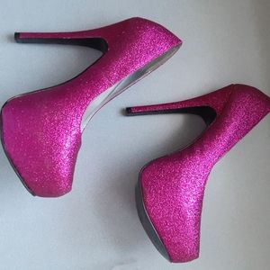 Fushia Glitter Heels